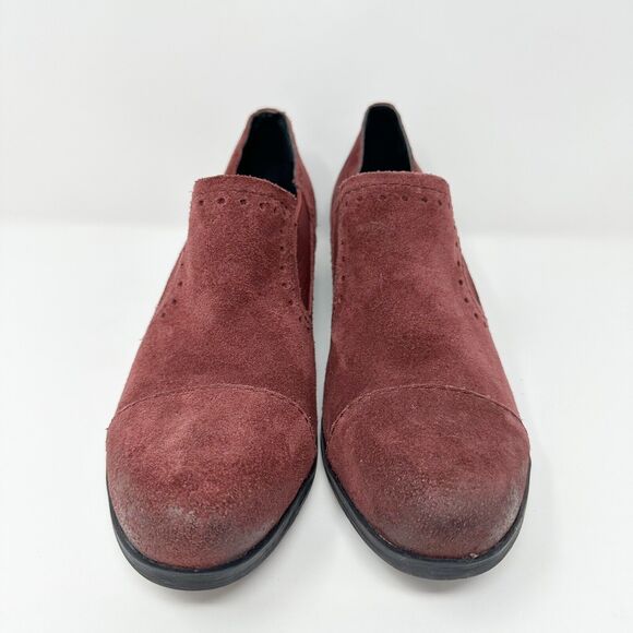 Korks Womens Burgundy Suede Slip-on Loafers Size 7.5M Comfortable Preppy Casual - Picture 4 of 13
